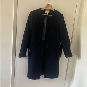 Sandro Black Trench Coat Modern Streamlined Design